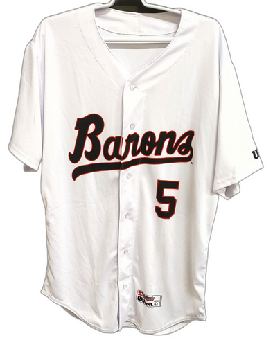 1990 Barons White #5 Jersey
