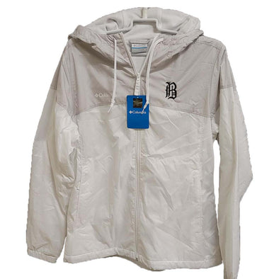 Columbia White Old English B Rain Jacket
